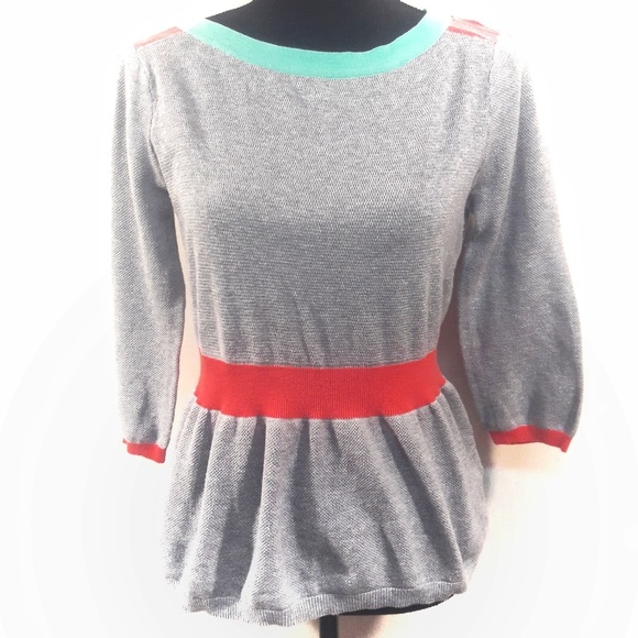 Anthropologie Sweaters - Anthro Sparrow Half Sleeve Knit Peplum Top Sweater